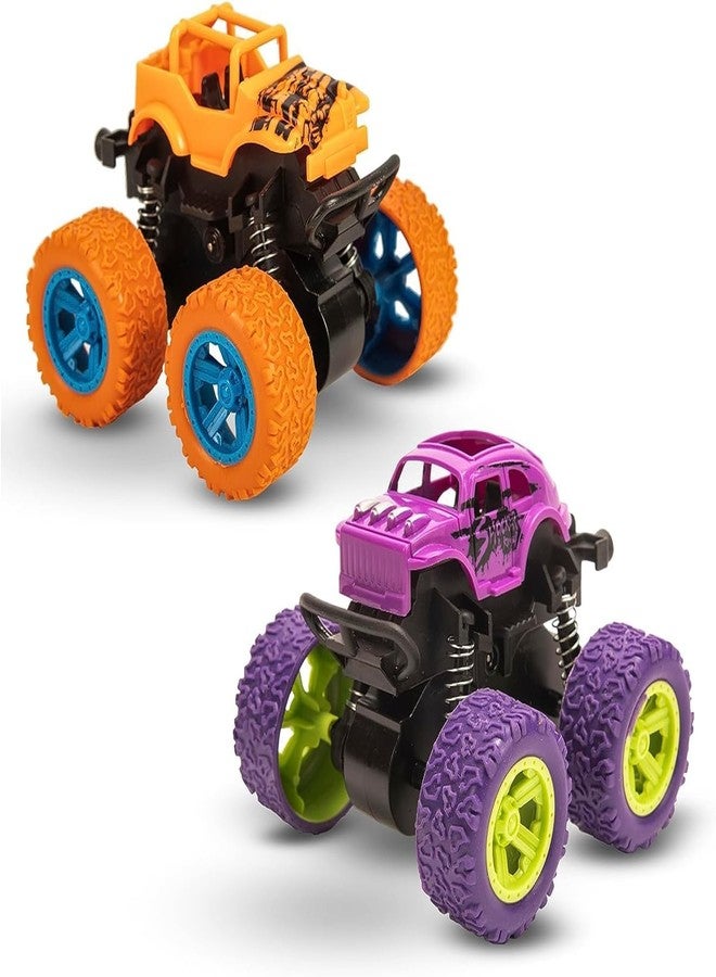 Stylbase Set Monster Truck Baby Boy Toys Friction Powered Baby Toy Car Durable High-Density Alloy and Non-Toxic Plastic, Non-Slip Tires Kids Cars Khilona 2-3 Years (Pack of 2) - Image 1